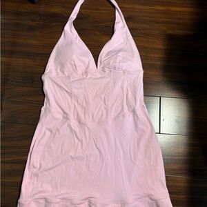 Pink Halter Athletic Dress w/ Removable Cups